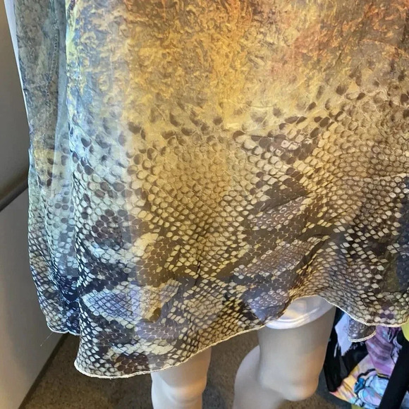 Apt 9 Gold Embellished Top Women's 1X Snakeskin Print Flutter Sleeve Fairy Boho - Picture 7 of 11